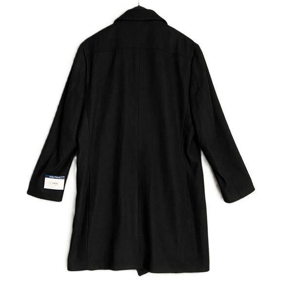 Nautica Overcoat Double-Breasted Men's 36 Regular Wool Blend Lined Black NEW - Picture 4 of 10